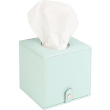 2K Peçetelik,butik Kutu Mendil,kağıt Mendil Muhafaza Kutusu,vegan Deri,13*13*13 Cm. Su Yeşili