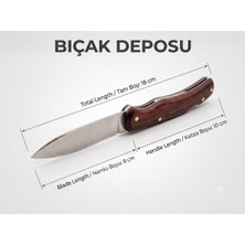 Bıçak Deposu Idantersos Ahşap Saplı Kamp ve Outdoor Bıçağı 18 cm