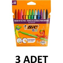 Bic 3 Adet Kid Couleur Keçeli Boya Kalemi 12`li Kutu