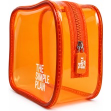 The Simple Plan Skin Capsule Şeffaf Makyaj Çantası Neseser – Turuncu Transparan Pvc Cilt Bakım ve Kozmetik Çantası 20X15,5X8 cm