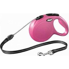 Bezos New Classic Otomatik Ip Köpek Gezdirme Tasması Medium 5 mt Pembe