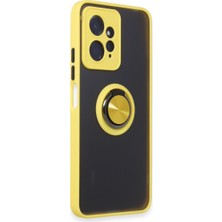 Bezos Note 12 4g Kılıf Montreal Yüzüklü Silikon Kapak - Sarı