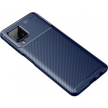 Bezos Galaxy A22 Kılıf Auto Focus Karbon Kapak - Lacivert