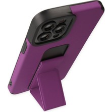 Bezos iPhone 12 Pro Max Kılıf Mega Standlı Silikon - Mor