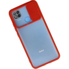 Bezos 9c Kılıf Palm Buzlu Kamera Sürgülü Silikon - Kırmızı