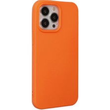 Bezos iPhone 14 Pro Kılıf Nano Içi Kadife Silikon - Turuncu