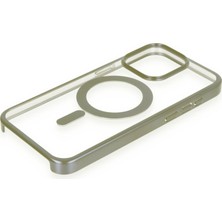 Bezos iPhone 15 Pro Max Kılıf Erozi Magsafe Kapak - Gri