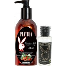 Bezos Playboy Aromaterapi Çilek Massage Oil 120 ml + Natural Aromalı Massage Vücut Masaj Yağı 50 ml