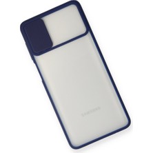 Bezos Galaxy M51 Kılıf Palm Buzlu Kamera Sürgülü Silikon - Lacivert