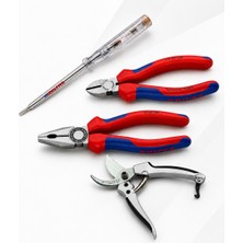 Knipex Kontrol Kalemi Yan Keski Pense ve Bağ Budama Makası Elektrikçi Seti