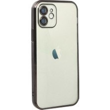 Bezos iPhone 12 Kılıf Razer Lensli Silikon - Siyah