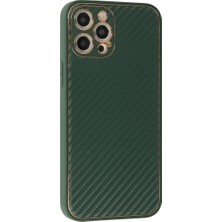 Bezos iPhone 12 Pro Max Kılıf Coco Karbon Silikon - Yeşil