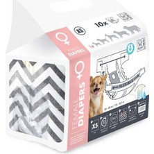 Bezos Diapers Dişi Köpekler Için Külot Bez Xsmall 10 Lu 26X34 cm
