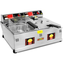 Alpina 8+8 Sanayi Tip Elektrikli Fritöz Makinesi