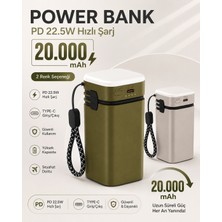 teknokutum Tekno Kutum 20.000 Mah 22.5W Pd Hızlı Şarj Powerbank Dahili Kablolu Type-C Giriş/çıkış