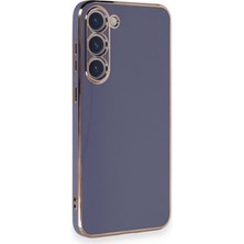 Bezos Galaxy S23 Plus Kılıf Volet Silikon - Mavi