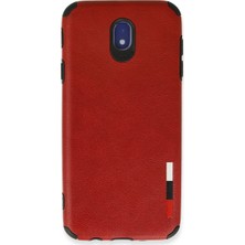 Bezos Galaxy J7 Pro / J730 Kılıf Loop Deri Silikon - Kırmızı