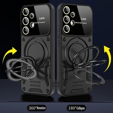 Bezos Galaxy S25 Ultra Kılıf Joy Lens Standlı Kapak - Koyu Yeşil