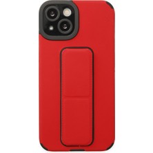 Bezos iPhone 14 Plus Kılıf Mega Standlı Silikon - Kırmızı