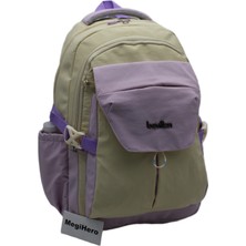 MegiHero Günlük Sırt Çantası Unisex Çok Bölmeli Okul Çantası 2601