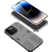 Bezos iPhone 13 Pro Max Kılıf Mekanik Bumper Kapak - Gümüş