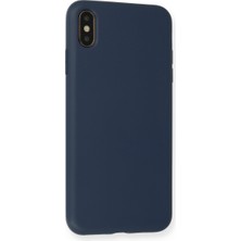 Bezos iPhone Xs Max Kılıf Nano Içi Kadife Silikon - Lacivert