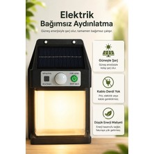 Renklime Güneş Enerjili Sensörlü Solar Aplik Duvar Tipi Dış Mekan Bahçe Balkon Işığı