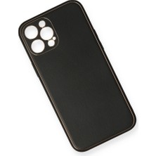 Bezos iPhone 12 Pro Kılıf Coco Deri Silikon Kapak - Siyah