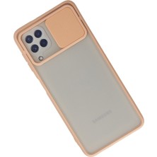 Bezos Galaxy A22 Kılıf Palm Buzlu Kamera Sürgülü Silikon - Pembe