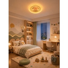 Dolunay Avize Ay Desenli 3 Renk Kumandalı Modern LED Tavan Lambası