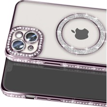 Bezos iPhone 14 Kılıf Joke Simli Magneticsafe Kılıf - Pembe