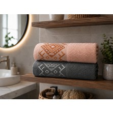 MySoft Home El Yüz Havlusu 2 Li Pamuklu 50 x 90 Cm Etnik Desen Ultra Yumuşak