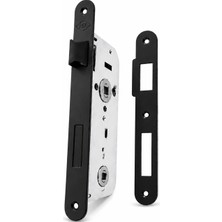 Gümüş Siyah Sessiz Wc ve Banyo Kapı Kilidi - Mandallı Sistem (40X23 Mm)