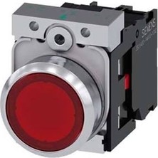 Siemens 3SU1152-0AB20-1CA0 Sırıus Act Işıklı Buton | Kırmızı | 22MM | 24V Ac/dc | 1nc