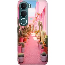 Senada Vivo Y31 5g (V2521) Kılıf Desenli Baskılı Tpu Rubber Kapak Silikon Kaktüs Adası