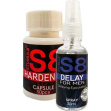 Bezos Stımul8 (S8) 30 ml Delaysprey + Erkek 3o Pcs Ekstra Erkek Destek Caps