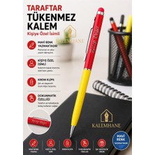 Kalemhane Kişiye Özel Taraftar Tükenmez Kalem Kutulu ve Dokunmatik Özellik- Sarı Kırmızı