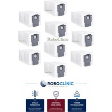 Roboclinic Roborock Saros 10R Robot Süpürge Uyumlu Yedek Aksesuar Parçası Toz Torba 10 Adet