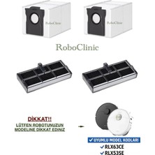 Roboclinic Dreame X40 Ultra L40 Ultra Robot Süpürge Uyumlu Yedek Toz Torbası, Hepa Filtre -4 Parça
