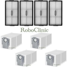 Roboclinic Roborock Saros 10R Robot Süpürge Uyumlu Yedek Hepa Filtre, Toz Torba 8 Parça