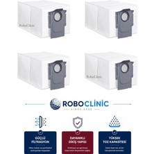 Roboclinic Roborock Saros 10R Robot Süpürge Uyumlu Yedek Aksesuar Parçası Toz Torba 4 Adet