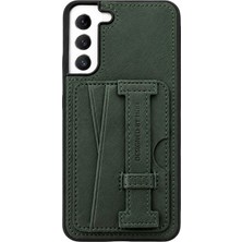 Fuchsia HDD Samsung Galaxy S22 Plus Kılıf Hd Deri Kartvizitli Kapak - Yeşil