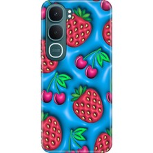 Senada Vivo Y31 5g (V2521) Kılıf Desenli Baskılı Tpu Rubber Kapak Silikon Kiraz Çilek