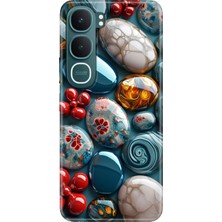 Senada Vivo Y31 5g (V2521) Kılıf Desenli Baskılı Tpu Rubber Kapak Silikon Çakıl Taşları