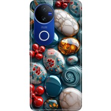 Senada Vivo V50 5g (V2427) Kılıf Desenli Baskılı Tpu Rubber Kapak Silikon Çakıl Taşları
