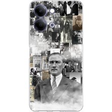 TechTree Vivo Y11D / Y05 4g Uyumlu Mustafa Kemal Atatürk Kolaj Baskılı Silikon Kılıf
