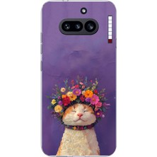 TechTree Nothing Phone (4A) Uyumlu Frida Catlo Kedi Baskılı Silikon Kılıf