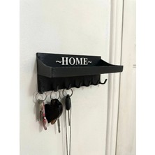 Lucien Vela Home Yazılı Duvar Tipi Anahtarlık ve Posta Kutusu Rafı7 Kancalı Dekoratif Anahtar Askısı 180X80X75MM