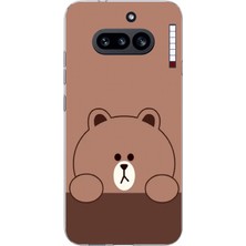 TechTree Nothing Phone (4A) Uyumlu Kahverengi Ayı Tasarımlı Baskılı Silikon Kılıf
