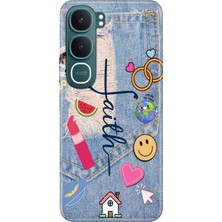 Senada Vivo Y31 5g (V2521) Kılıf Desenli Baskılı Tpu Rubber Kapak Silikon Jean